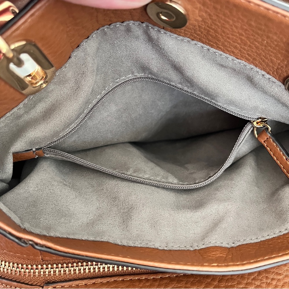 Vince Camuto Brown Leather ‘Elva’ Tassel Satchel in “Dark Rum” - Picture 9 of 10